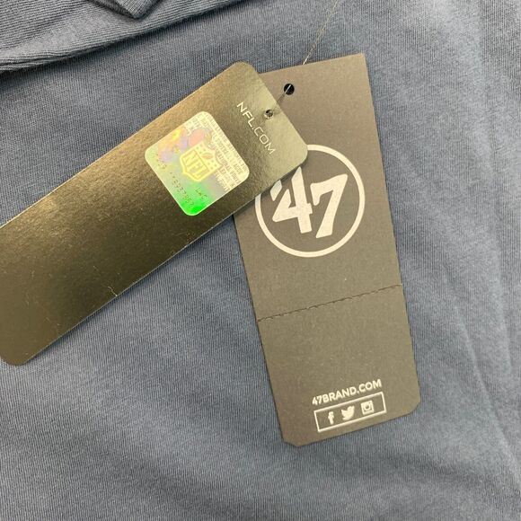 New England Patriots T Shirt Mens Medium Blue 47 Brand NFL Team Apparel New - Picture 8 of 12